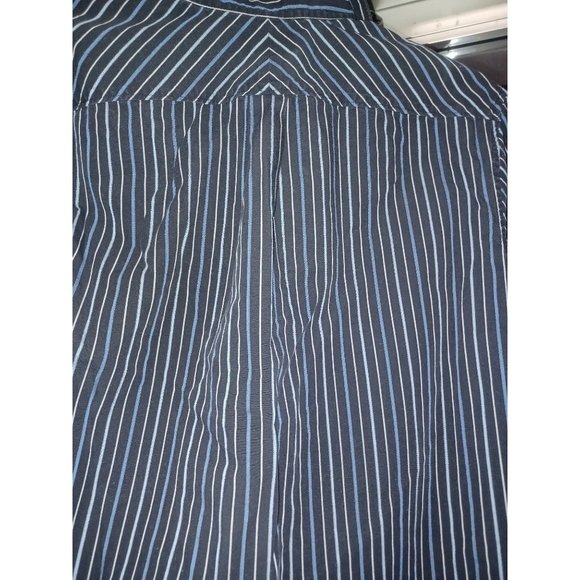 Axcess Men's Shirt Button-Up Medium Black with Stripes - Picture 2 of 4